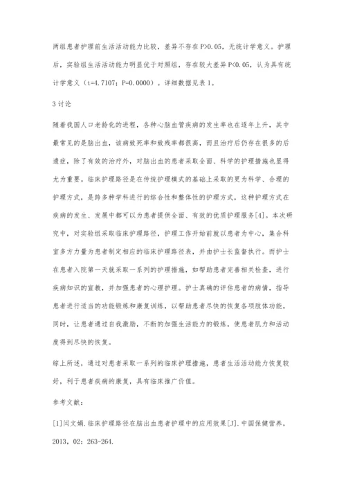 临床护理路径在脑出血患者护理中的应用分析魏洁.docx