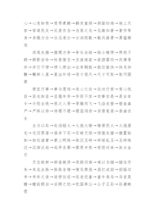 关于小学三年级简单成语接龙60个.docx