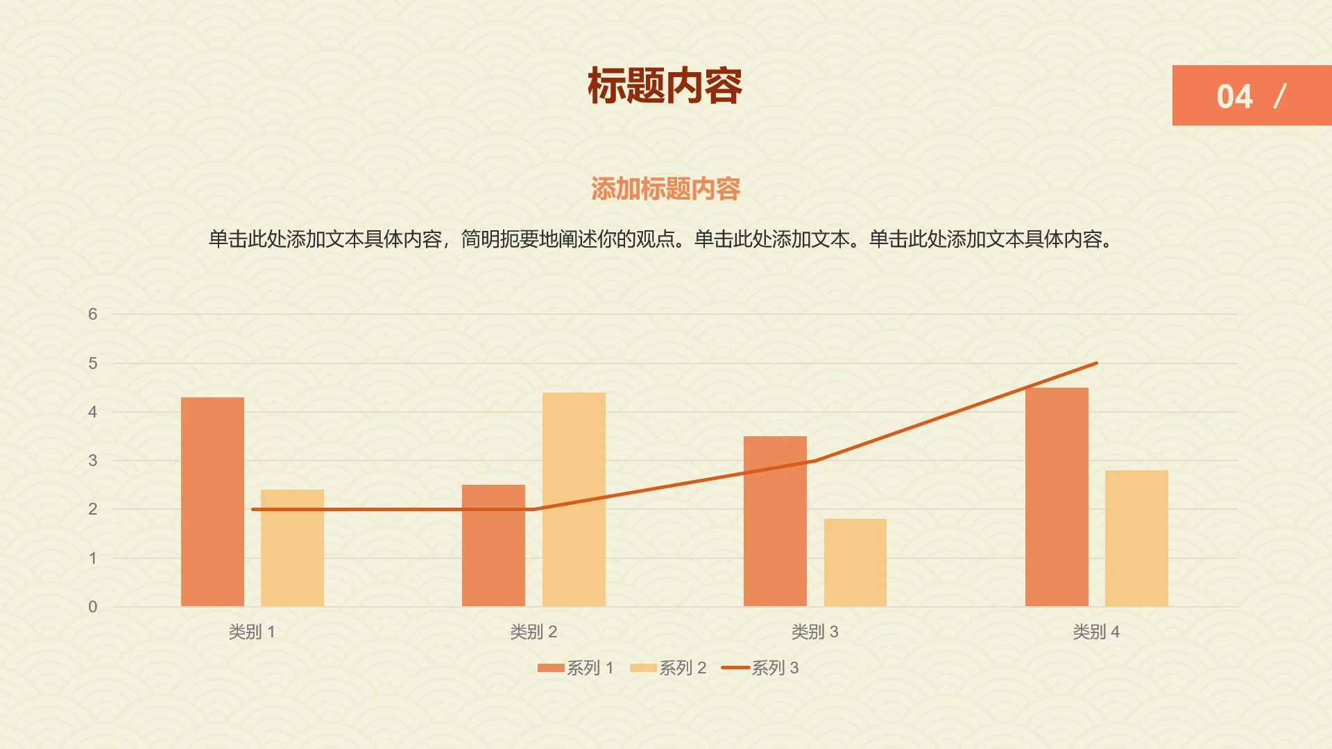 红橘色中国风组合图数据对比PPT单页