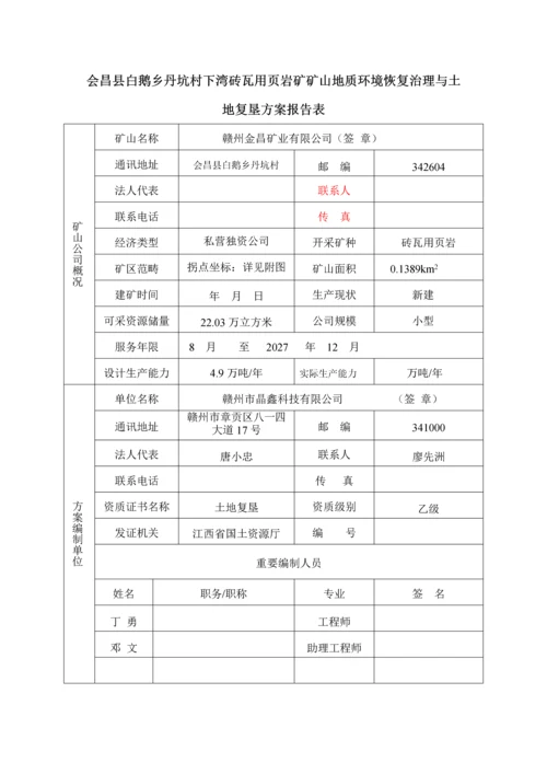 江西省矿山恢复治理与土地复垦专题方案.docx