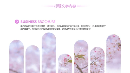 唯美粉红樱花节赏樱花旅游PPT模板
