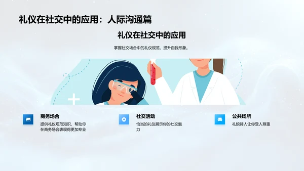 礼仪在生活中的应用PPT模板