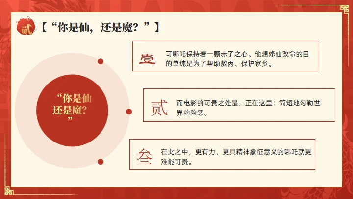 哪吒之魔童闹海介绍红色通用PPT模板