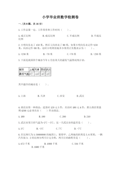 小学毕业班数学检测卷审定版.docx