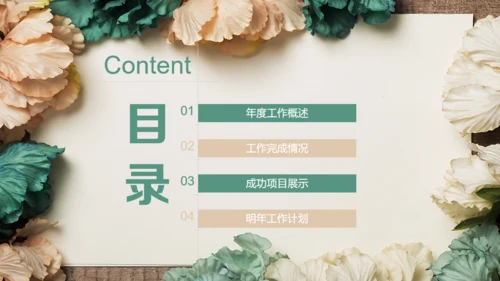 韩范儿唯美文艺花通用PPT模板