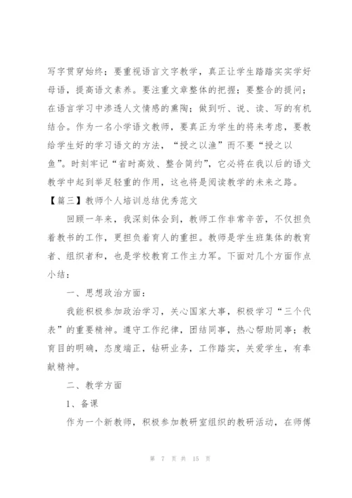 教师个人培训总结优秀范文.docx