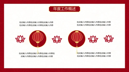 红色中国风虎年新年工作计划通用PPT模板