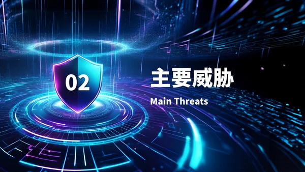 深蓝色科技风网络安全宣传周科普讲座PPT模板