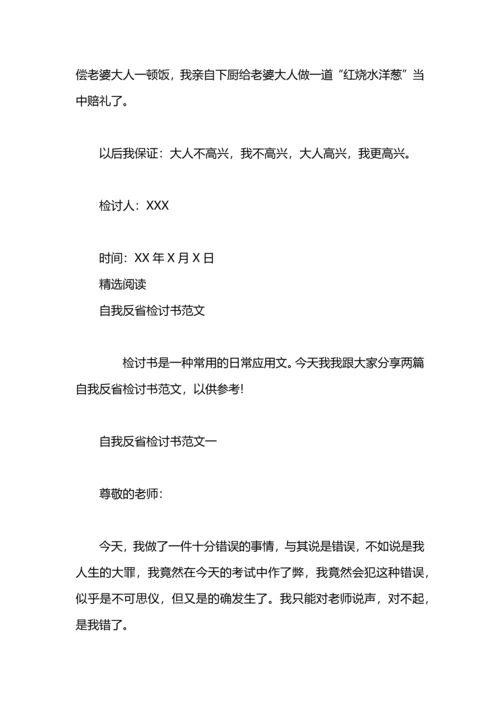 爱情自我反省检讨书范文.docx