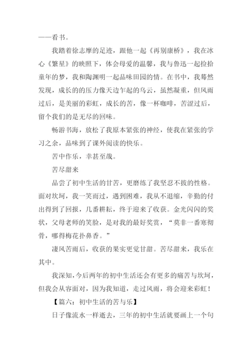 初三生活的苦与乐.docx