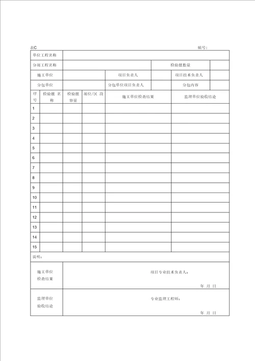 人民防空工程质量验收与评价标准表格