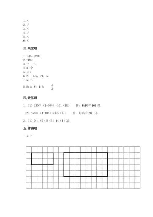 重庆市奉节县六年级下册数学期末测试卷精选答案.docx