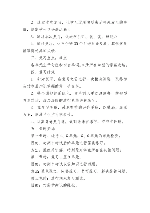 小学四年级英语复习计划j精选.docx