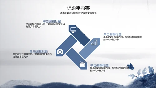 精美青花瓷水墨中国风ppt动态模板
