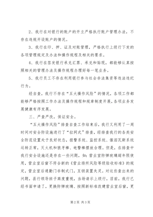 五大风险与拉网式排查自查报告.docx