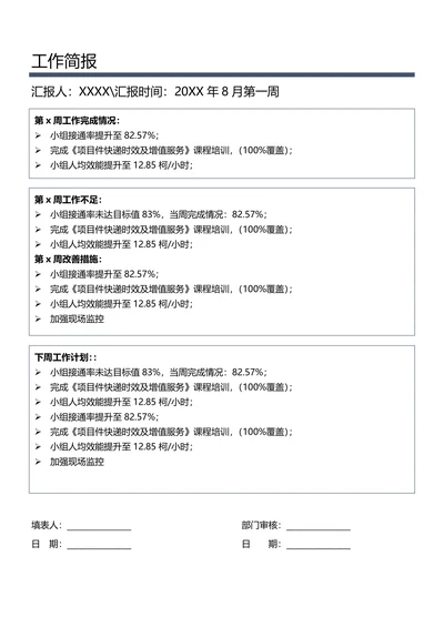 工作简报模板简约