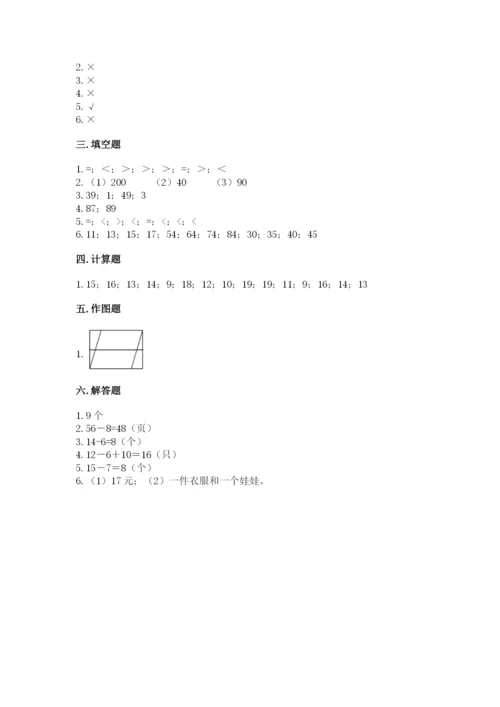 一年级下册数学期末测试卷附完整答案【各地真题】.docx