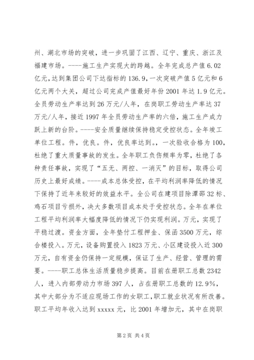 在公司首届三次职代会上的工作报告 (13).docx