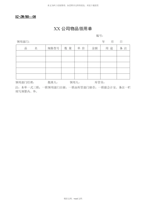 公司采购等办公管理表格(2021整理).docx