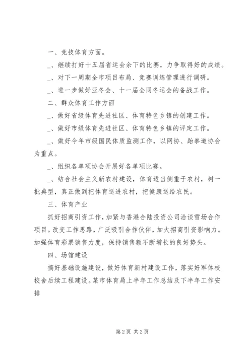 某市体育局上半年工作总结及下半年工作安排 (3).docx