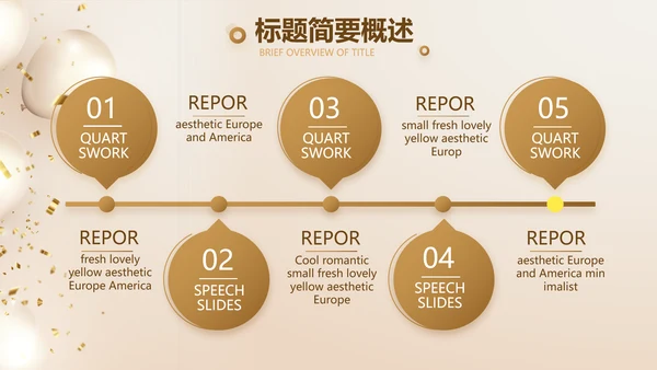 金色公司5周年庆ppt模板活动策划方案