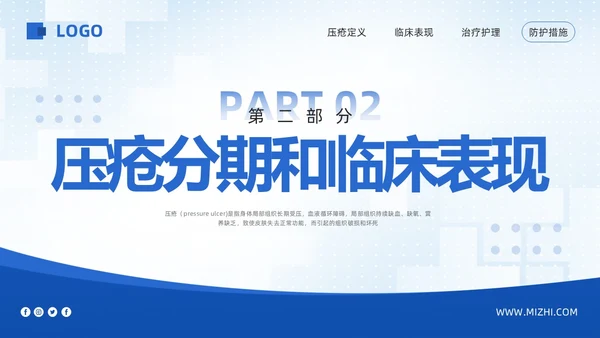 蓝色简约压疮的护理培训PPT模板宣传PPT动态PPT