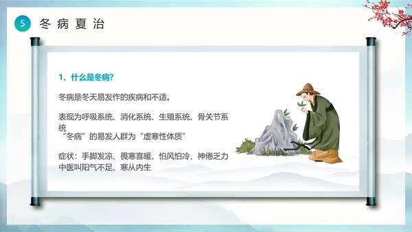 绿色水墨风中医健康宣教PPT模板