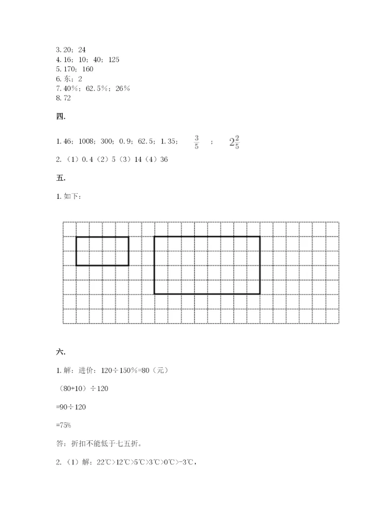 小升初数学考前检测试题附参考答案（精练）.docx