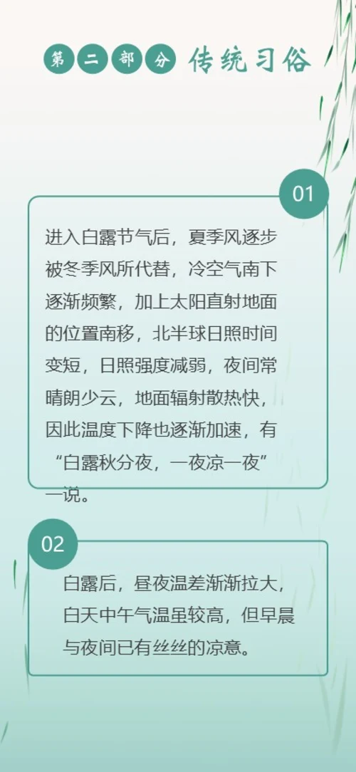 白露节气二十四节气知识手机竖版PPT课件