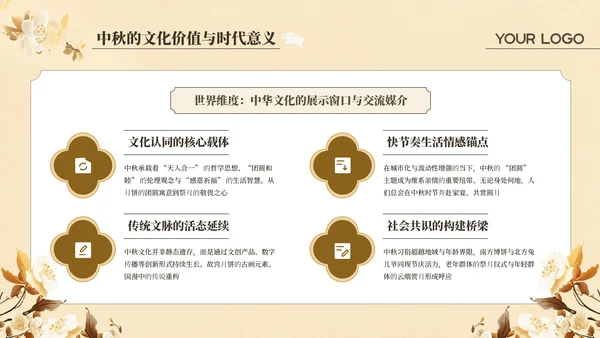 黄色中国风中秋佳节主题宣传介绍PPT模板