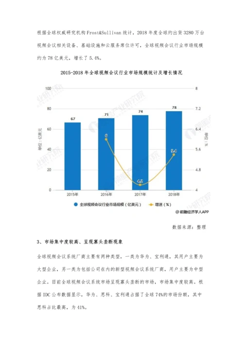 全球视频会议行业市场现状及发展前景分析-新设备+云服务将推动行业持续发展.docx