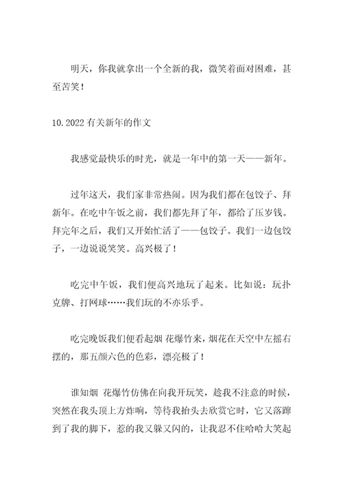 2022有关新年的作文精选10篇