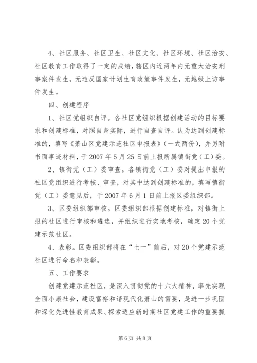 开展创建五好党建示范社区活动的意见.docx