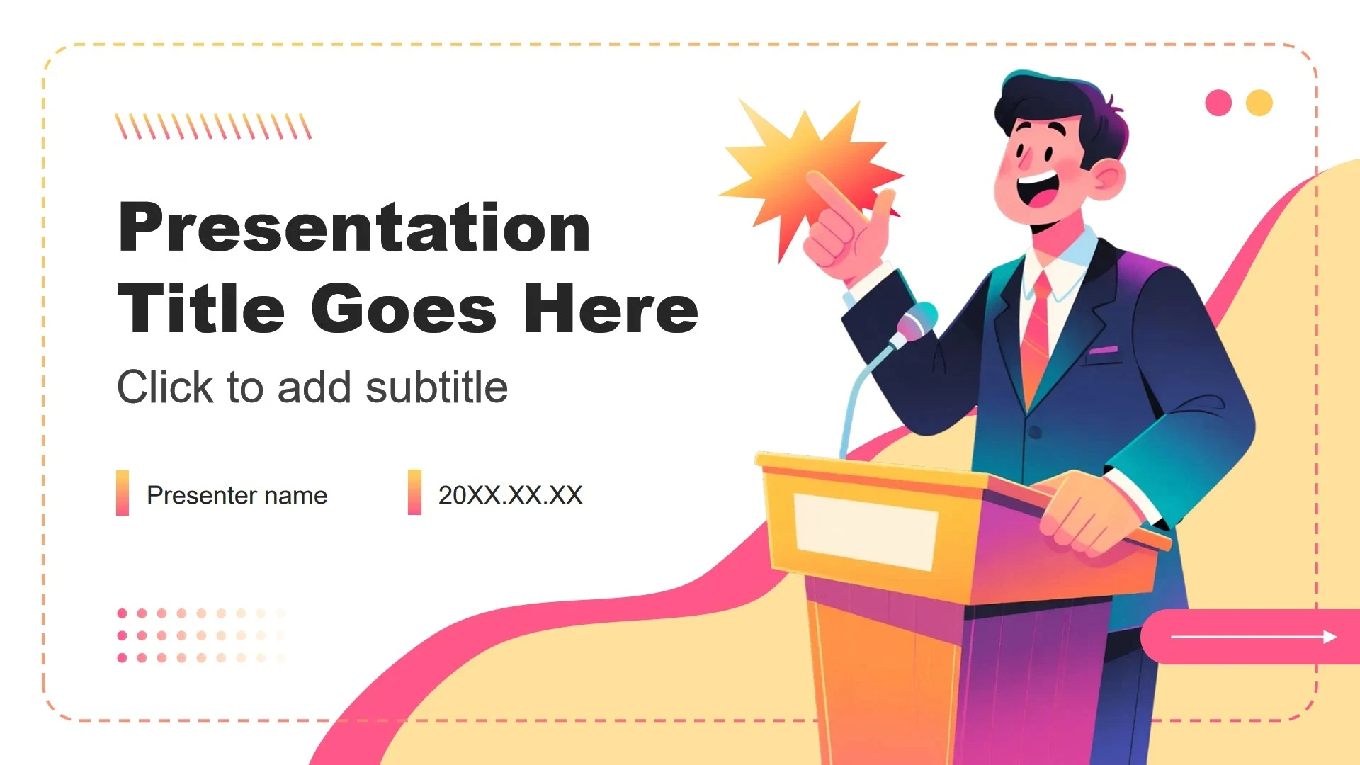 彩色插画风大学生班长竞选演讲述职汇报PPT主题模板