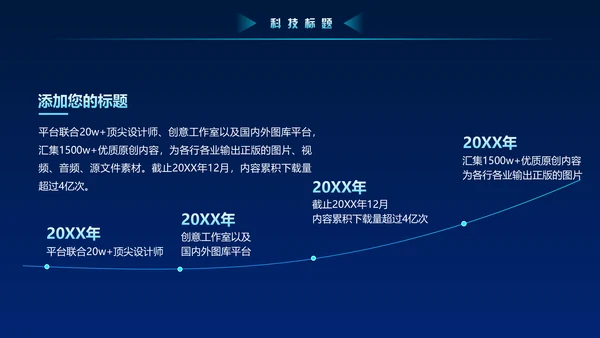 蓝色科技风大数据动态粒子风量子通用PPT模板