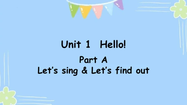 Unit 1  Hello! Part Part A  Let’s sing & Let’s fin