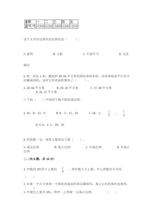 小学毕业班数学检测题及答案（精选题）.docx