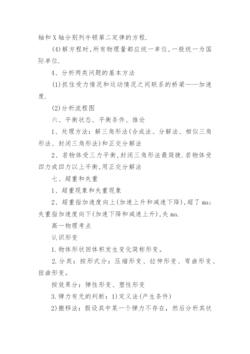 高一物理必修一知识点总结.docx
