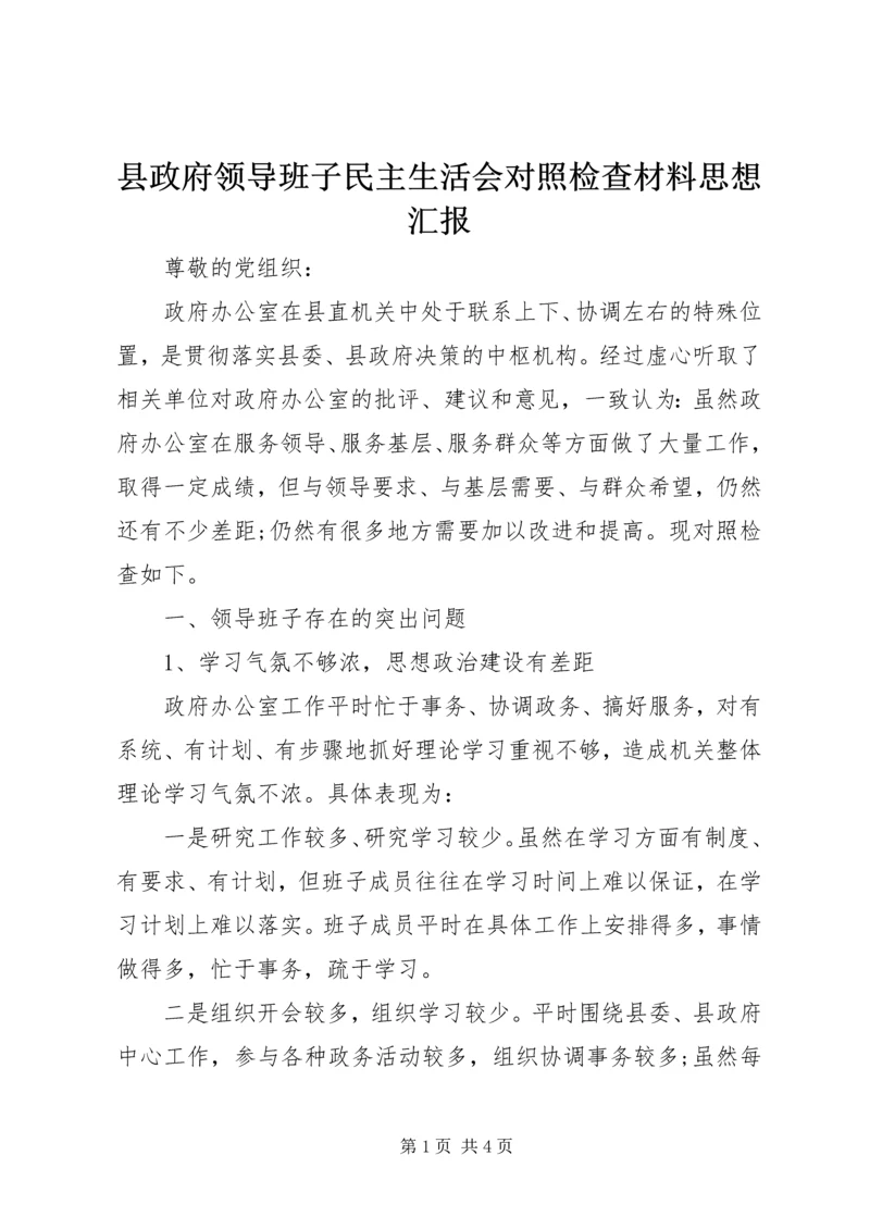 县政府领导班子民主生活会对照检查材料思想汇报.docx