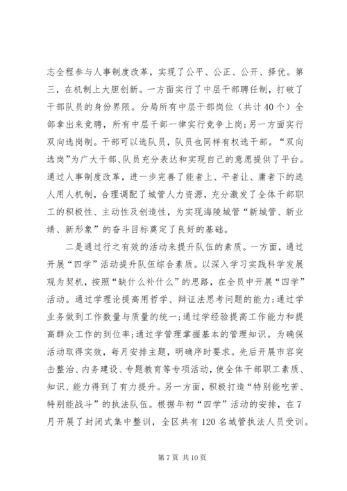 城管局创先争优自查报告.docx