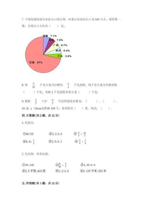 2022六年级上册数学期末考试试卷含答案（突破训练）.docx