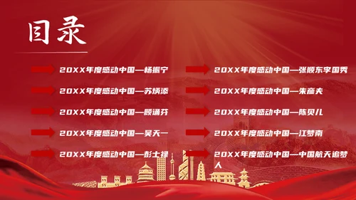 感动中国劳模十大人物通用PPT模板