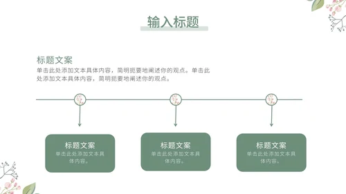 绿色小清新花卉教学PPT模板