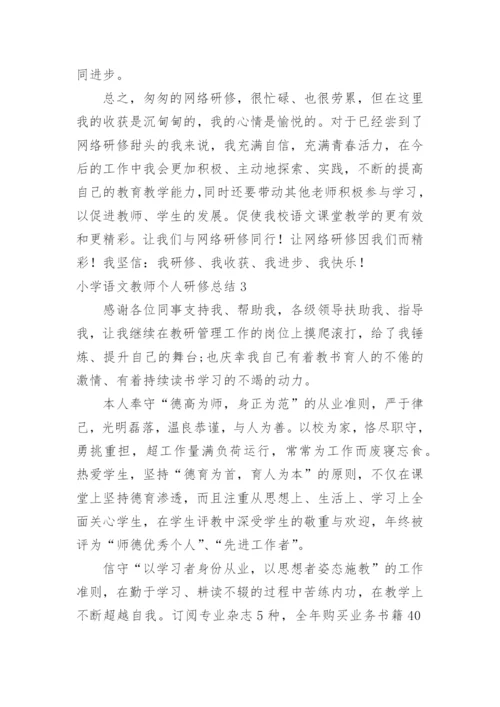 小学语文教师个人研修总结.docx