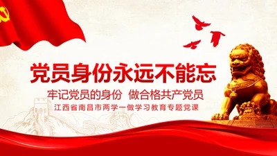 两学一做之党员身份永远不能忘党课PPT