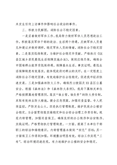 民政局社会治安综合治理工作总结