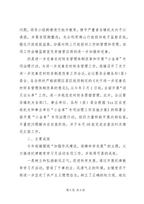 乡镇镇开展纪律教育学习月活动情况总结.docx