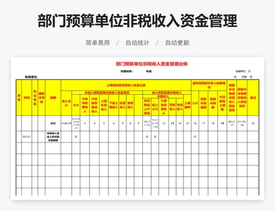 部门预算单位非税收入资金管理台账