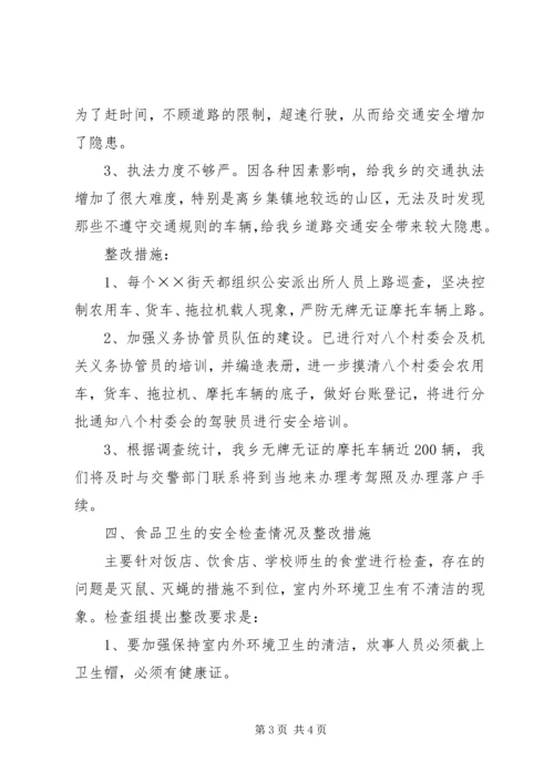 乡镇安全月活动自检自查情况汇报.docx