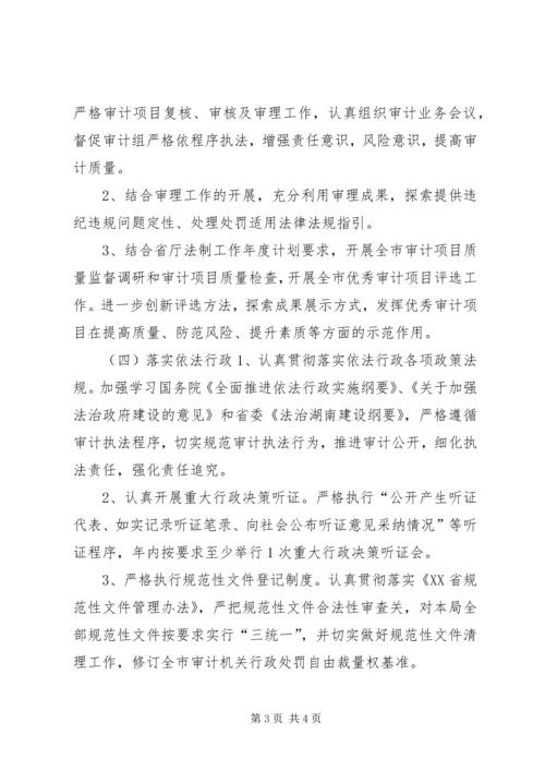 市审计机关依法行政工作计划.docx